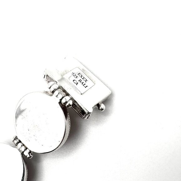 EXEX by Claudia Agudelo Sterling Silver Bamboo Red Coral Station Bracelet 7-1/4" - Picture 6 of 7